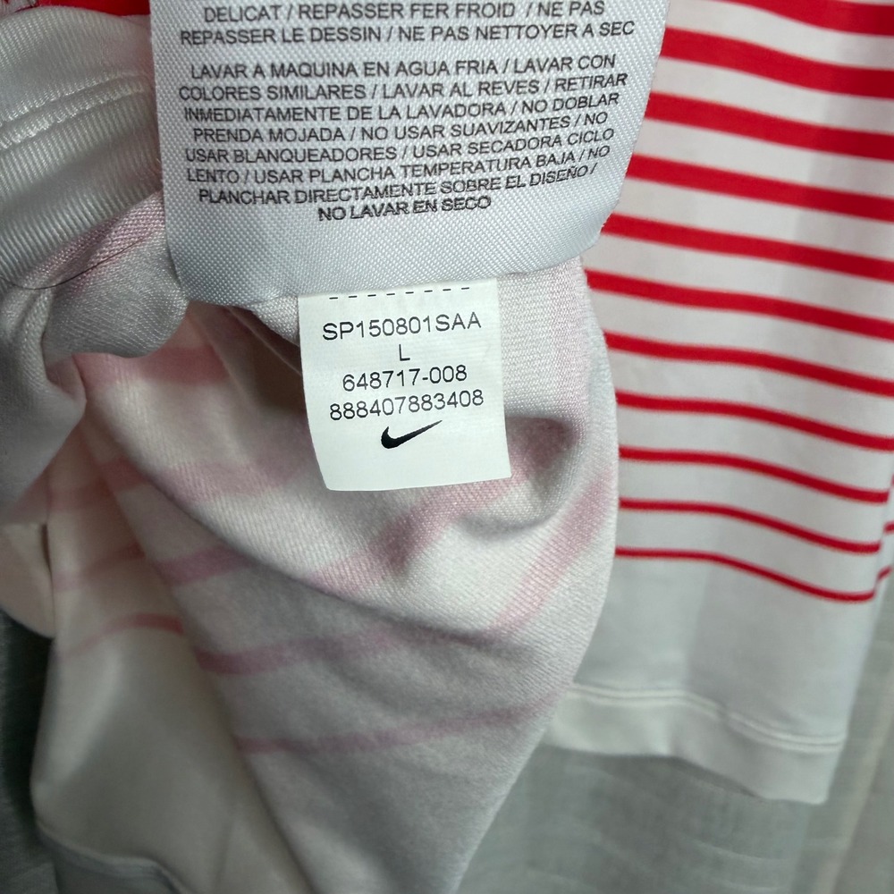 Nike Tiger Woods Collection Golf Polo Striped Short Sleeve Men's Size Large - Picture 9 of 9
